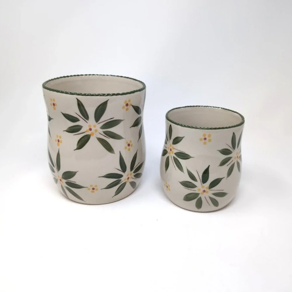 Temp-tations‎ Old World Ceramic Crocks Set 2qt 1qt Green Floral PPP-LD-206800